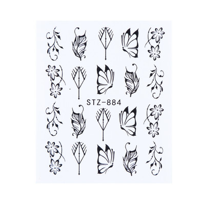 1db Flower Series Nail Water Matrica Virágos Sakura Daisy Rose Leaf Transfer Slider Fólia Köröm Dekoráció SASTZ922-957-1