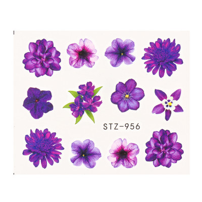 1db Flower Series Nail Water Matrica Virágos Sakura Daisy Rose Leaf Transfer Slider Fólia Köröm Dekoráció SASTZ922-957-1