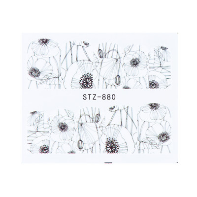 1db Flower Series Nail Water Matrica Virágos Sakura Daisy Rose Leaf Transfer Slider Fólia Köröm Dekoráció SASTZ922-957-1