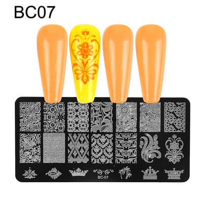 1db körömbélyegző lemezek levél virágok pillangó macska körömdíszítő bélyegsablonok stencilek design fényes manikűr