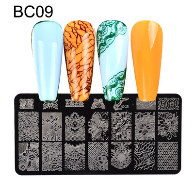 1db körömbélyegző lemezek levél virágok pillangó macska körömdíszítő bélyegsablonok stencilek design fényes manikűr