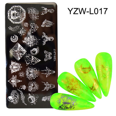 1db körömbélyegző lemezek levél virágok pillangó macska körömdíszítő bélyegsablonok stencilek design fényes manikűr