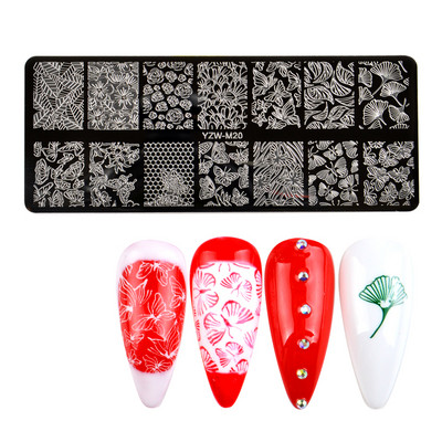 1db körömbélyegző lemezek levél virágok pillangó macska körömdíszítő bélyegsablonok stencilek design fényes manikűr