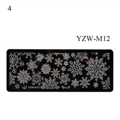 Karácsonyi hópehely virágok körömbélyegző lemezek pillangó virág bélyegző köröm sablonok nyomtatási stencil eszközök ősz tél