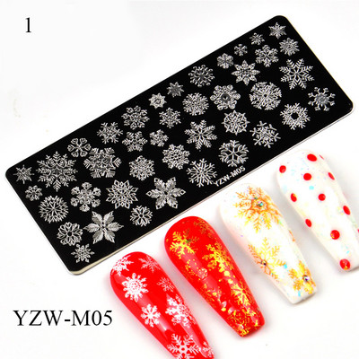 Karácsonyi hópehely virágok körömbélyegző lemezek pillangó virág bélyegző köröm sablonok nyomtatási stencil eszközök ősz tél