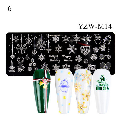 Karácsonyi hópehely virágok körömbélyegző lemezek pillangó virág bélyegző köröm sablonok nyomtatási stencil eszközök ősz tél