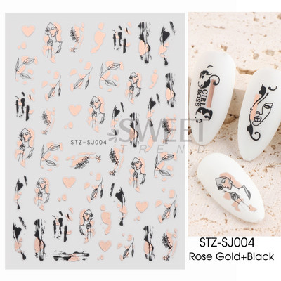 Fehér Virág 5D Dombornyomott köröm matrica akril tavaszi virágos cseresznyevirág mandarin újév esküvői manikűr dekoráció BE5D-K