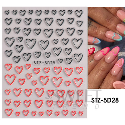 Fehér Virág 5D Dombornyomott köröm matrica akril tavaszi virágos cseresznyevirág mandarin újév esküvői manikűr dekoráció BE5D-K