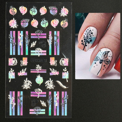 Fehér Virág 5D Dombornyomott köröm matrica akril tavaszi virágos cseresznyevirág mandarin újév esküvői manikűr dekoráció BE5D-K