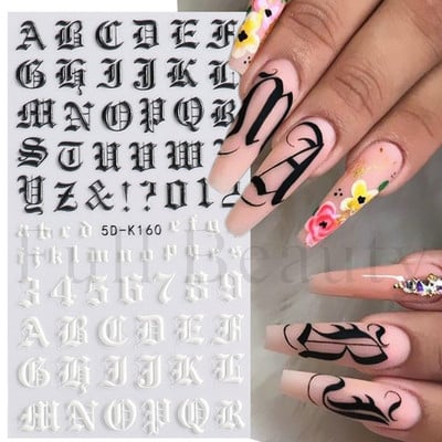 Fehér Virág 5D Dombornyomott köröm matrica akril tavaszi virágos cseresznyevirág mandarin újév esküvői manikűr dekoráció BE5D-K