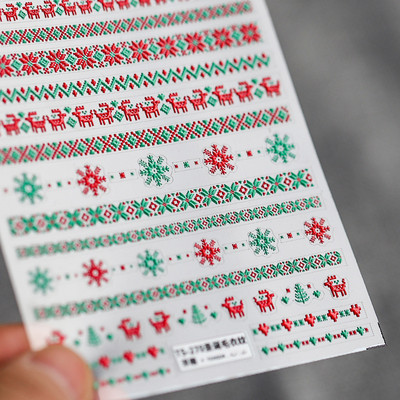 3D akril gravírozott körömmatrica téli pulóver bűbáj Desgin öntapadó körömátvivő csúszkák Pakolások manikűr fóliák DIY TS333