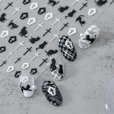 3D akril gravírozott körömmatrica téli pulóver bűbáj Desgin öntapadó körömátvivő csúszkák Pakolások manikűr fóliák DIY TS333