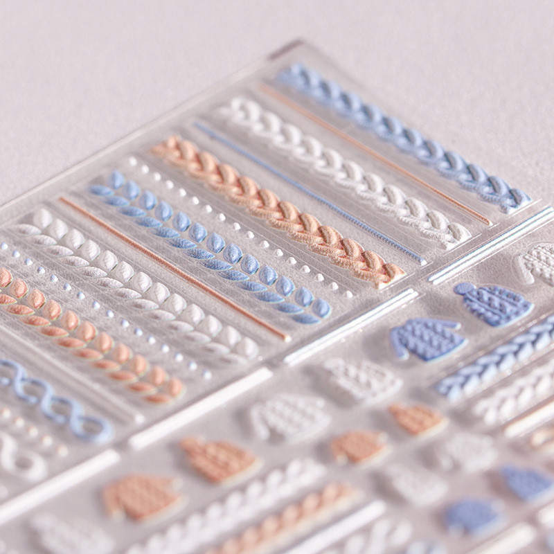 3D akril gravírozott körömmatrica téli pulóver bűbáj Desgin öntapadó körömátvivő csúszkák Pakolások manikűr fóliák DIY TS333