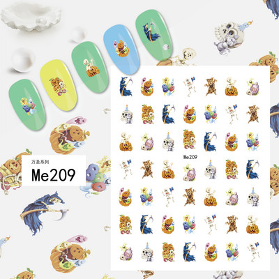 Αυτοκόλλητα νυχιών με 1 φύλλο Halloween Series Κλόουν Κολοκύθα Φανάρι Σκελετός Spider Vampire Αυτοκόλλητα νυχιών Sliders Διακοσμητικά Αξεσουάρ