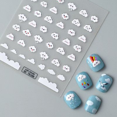 Accept Mix Designs Αυτοκόλλητα νυχιών Kiki 5D για κορίτσια Αυτοκόλλητα μανικιούρ Αξεσουάρ νυχιών τέχνη με ανάγλυφα Συμβουλές για ολίσθηση