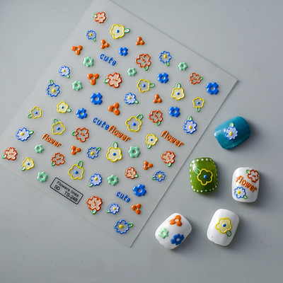 Accept Mix Designs Αυτοκόλλητα νυχιών Kiki 5D για κορίτσια Αυτοκόλλητα μανικιούρ Αξεσουάρ νυχιών τέχνη με ανάγλυφα Συμβουλές για ολίσθηση