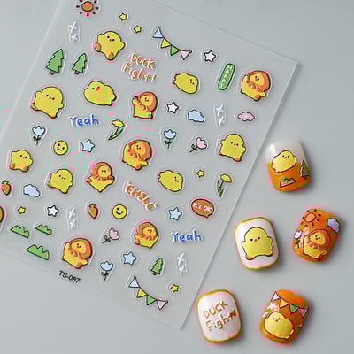 Accept Mix Designs Αυτοκόλλητα νυχιών Kiki 5D για κορίτσια Αυτοκόλλητα μανικιούρ Αξεσουάρ νυχιών τέχνη με ανάγλυφα Συμβουλές για ολίσθηση