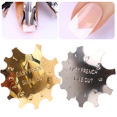 11 μεγέθη Ροζ/Λευκό Ακρυλικό Εργαλείο κοπής νυχιών Γαλλικό κόφτη μύτης C- Curve Tool Smile Line Μεταλλικό κουρευτικό με ένα άκρο