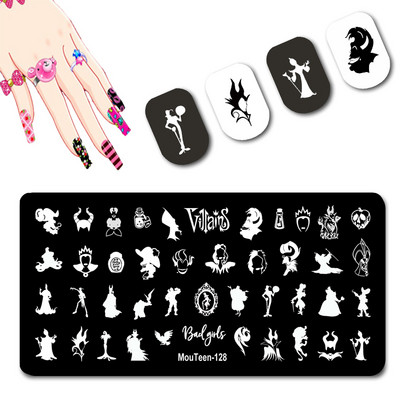 DISNEY gazember körömbélyegző lemezek Disney sorozat Nail Art forma negatív karakter körömbélyegzés #128