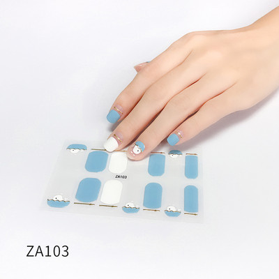 New 14 Tips Full Cover Wraps Nail Polish Stickers Cute Animals Pattern Αυτοκόλλητα Αυτοκόλλητα Νυχιών Στριπ Μανικιούρ Χονδρική