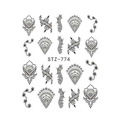 1 τμχ Αυτοκόλλητο με αυτοκόλλητο με νερό αμπέλου μαύρου λουλουδιού Αυτοκόλλητο για νύχια με λουλούδια, Σχέδιο δαντέλας, συρόμενο αυτοκόλλητο διακόσμησης νυχιών DIY Winter Wrap CHSTZ645-658