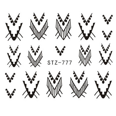 1 τμχ Αυτοκόλλητο με αυτοκόλλητο με νερό αμπέλου μαύρου λουλουδιού Αυτοκόλλητο για νύχια με λουλούδια, Σχέδιο δαντέλας, συρόμενο αυτοκόλλητο διακόσμησης νυχιών DIY Winter Wrap CHSTZ645-658