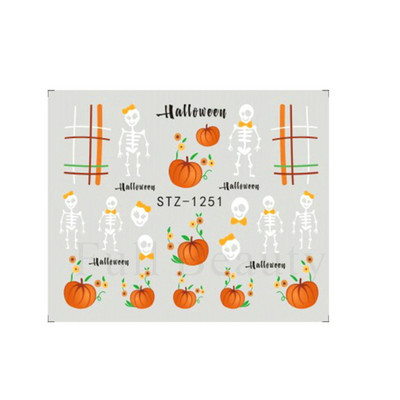 1 τμχ Αυτοκόλλητο με αυτοκόλλητο με νερό αμπέλου μαύρου λουλουδιού Αυτοκόλλητο για νύχια με λουλούδια, Σχέδιο δαντέλας, συρόμενο αυτοκόλλητο διακόσμησης νυχιών DIY Winter Wrap CHSTZ645-658