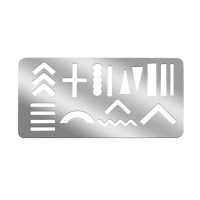 1 τεμ 12*6cm Nail Art Hollow Out Πρότυπα Γεωμετρική πλάκα σφράγισης Αυτοκόλλητα στένσιλ Οδηγός επαναχρησιμοποιήσιμης πλάκας σφραγίδας από ανοξείδωτο χάλυβα&*