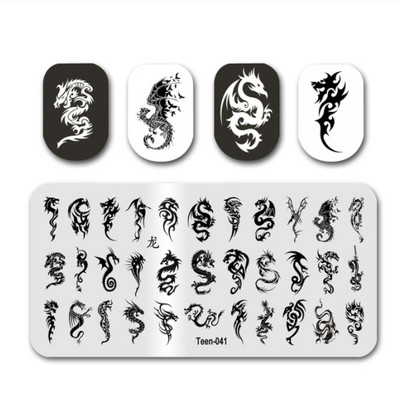 6Χ12 εκ. Snowflake Christmas Nail Art Stamping 1-τμχ Ανοξείδωτο ατσάλι Xmas Tranfer Nail Stamping For Polish Printing Template DJA-2