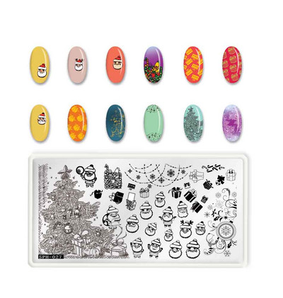 6Χ12 εκ. Snowflake Christmas Nail Art Stamping 1-τμχ Ανοξείδωτο ατσάλι Xmas Tranfer Nail Stamping For Polish Printing Template DJA-2