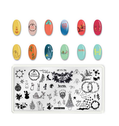 6Χ12 εκ. Snowflake Christmas Nail Art Stamping 1-τμχ Ανοξείδωτο ατσάλι Xmas Tranfer Nail Stamping For Polish Printing Template DJA-2