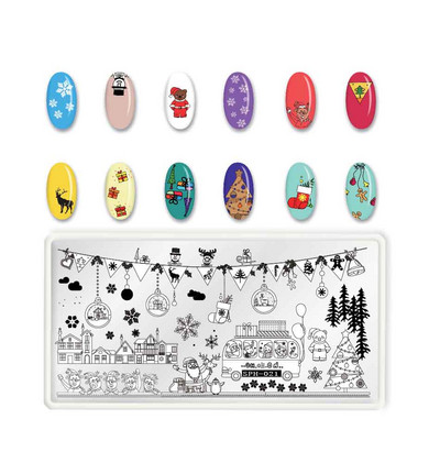 6Χ12 εκ. Snowflake Christmas Nail Art Stamping 1-τμχ Ανοξείδωτο ατσάλι Xmas Tranfer Nail Stamping For Polish Printing Template DJA-2