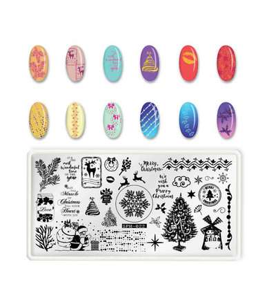 6Χ12 εκ. Snowflake Christmas Nail Art Stamping 1-τμχ Ανοξείδωτο ατσάλι Xmas Tranfer Nail Stamping For Polish Printing Template DJA-2