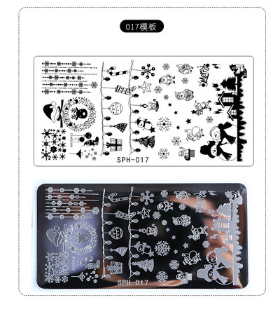 6Χ12 εκ. Snowflake Christmas Nail Art Stamping 1-τμχ Ανοξείδωτο ατσάλι Xmas Tranfer Nail Stamping For Polish Printing Template DJA-2