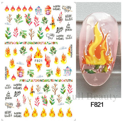 Μπλε χριστουγεννιάτικα αυτοκόλλητα νυχιών Κλαδιά χιονιού Sliders δέντρου Χειμερινά στολίδια Μανικιούρ Decal Nail Art Διακόσμηση CHF812