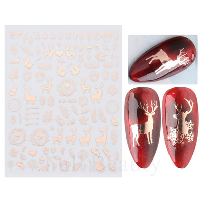 Μπλε χριστουγεννιάτικα αυτοκόλλητα νυχιών Κλαδιά χιονιού Sliders δέντρου Χειμερινά στολίδια Μανικιούρ Decal Nail Art Διακόσμηση CHF812