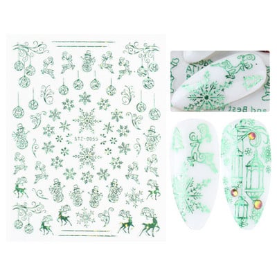 Μπλε χριστουγεννιάτικα αυτοκόλλητα νυχιών Κλαδιά χιονιού Sliders δέντρου Χειμερινά στολίδια Μανικιούρ Decal Nail Art Διακόσμηση CHF812