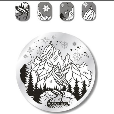1 ΤΕΜ. Πλάκα στάμπας Nail Art Πιάτο σφράγισης Γαλλικές συμβουλές Γεωμετρία δέντρου πεταλούδας Ζώο DIY Πρότυπα για μανικιούρ νυχιών Στένσιλ ZS