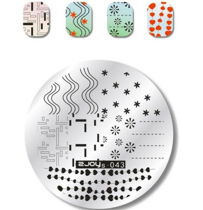 1 ΤΕΜ. Πλάκα στάμπας Nail Art Πιάτο σφράγισης Γαλλικές συμβουλές Γεωμετρία δέντρου πεταλούδας Ζώο DIY Πρότυπα για μανικιούρ νυχιών Στένσιλ ZS