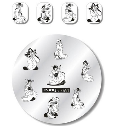 1 ΤΕΜ. Πλάκα στάμπας Nail Art Πιάτο σφράγισης Γαλλικές συμβουλές Γεωμετρία δέντρου πεταλούδας Ζώο DIY Πρότυπα για μανικιούρ νυχιών Στένσιλ ZS