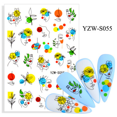 Μαύρες σέξι γυναικείες κάλτσες Μοτίβο χειρονομίας Αυτοκόλλητο νυχιών μεταφοράς νερού Χαρακτήρας Εικόνα υδατογράφημα τατουάζ Decal DIY Nail Art Slider