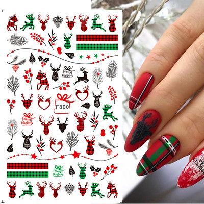 Τρισδιάστατα χριστουγεννιάτικα αυτοκόλλητα διακόσμησης νυχιών αστραφτερά χρυσά Λευκά πολύχρωμα γκλίτερ Γεωμετρία Snowflake Winter Slider Nail Foils CHF712