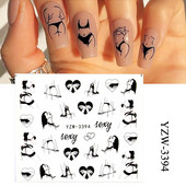 1 ΤΕΜ Αυτοκόλλητα σε σχήμα κυρίας για λουλούδια για νύχια Αξεσουάρ διακόσμησης με αυτοκόλλητο νυχιών με τατουάζ με νερό