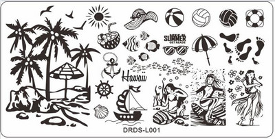 DRDS-12*6cm Πρότυπα Πλάκες Εικόνα Σχέδιο Πλάκας Σφράγισης Φύλλα Flower StripeFlower Ζώο Temperature Stamp Πρότυπο τέχνης νυχιών*1