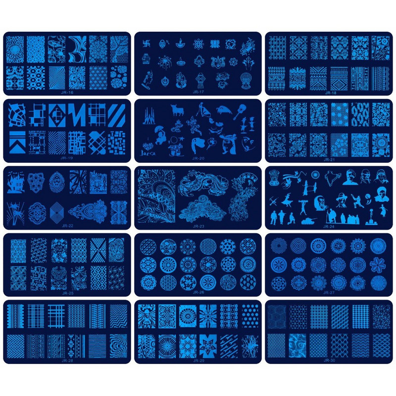 1 τεμ 6*12 εκατοστά Πλάκες εικόνων για στολίδια νυχιών Τριαντάφυλλο/Μαργαρίτα Σχέδιο λουλουδιών Πλάκες για σφράγιση νυχιών Πρότυπα για βερνίκια νυχιών Πλάκες 30 στυλ#