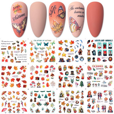 Valentines Heart Letter Flower Nail Sliders Sliders for Nails Water Decals Αυτοκόλλητα Συμβουλές για μανικιούρ Nail Art Διακόσμηση