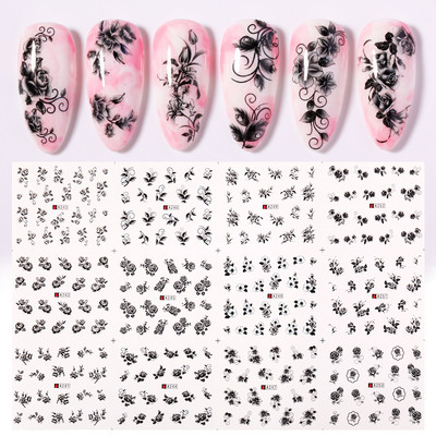 Valentines Heart Letter Flower Nail Sliders Sliders for Nails Water Decals Αυτοκόλλητα Συμβουλές για μανικιούρ Nail Art Διακόσμηση