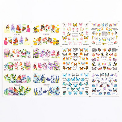 Valentines Heart Letter Flower Nail Sliders Sliders for Nails Water Decals Αυτοκόλλητα Συμβουλές για μανικιούρ Nail Art Διακόσμηση