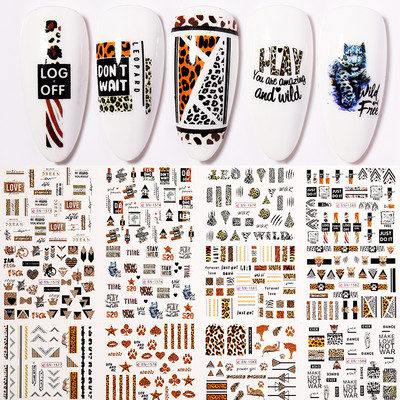 Valentines Heart Letter Flower Nail Sliders Sliders for Nails Water Decals Αυτοκόλλητα Συμβουλές για μανικιούρ Nail Art Διακόσμηση