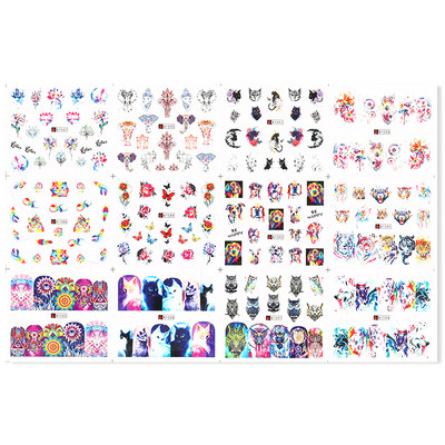 Valentines Heart Letter Flower Nail Sliders Sliders for Nails Water Decals Αυτοκόλλητα Συμβουλές για μανικιούρ Nail Art Διακόσμηση